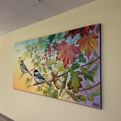 Birds in Autumn Bouquet Mural