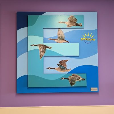 Flying Geese, Flyaway Mural in Emergency Dept entry