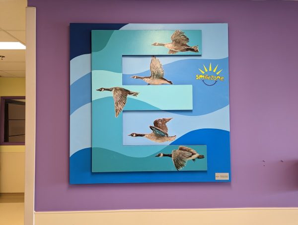 Flying Geese Mural in Emergency Dept entry